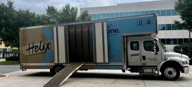 A moving truck ready to take you to one of the best Maryland neighborhoods for young professionals.