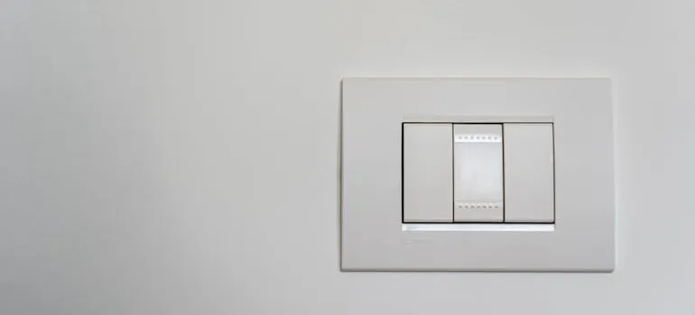 A white light switch.