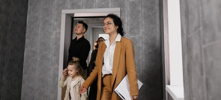 a family moving in a new home