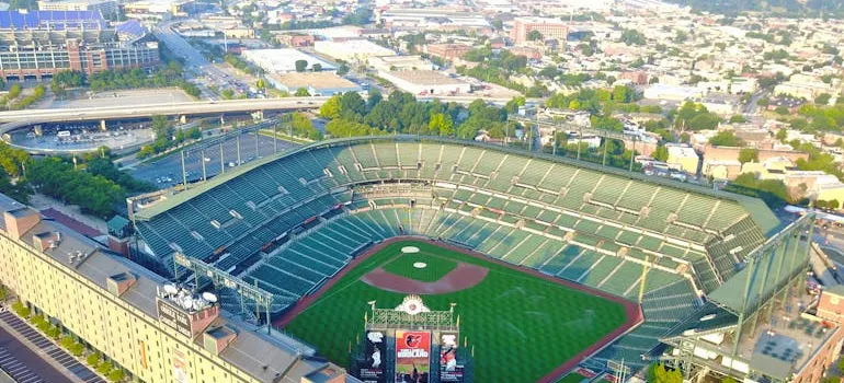A stadium in a city in Maryland.